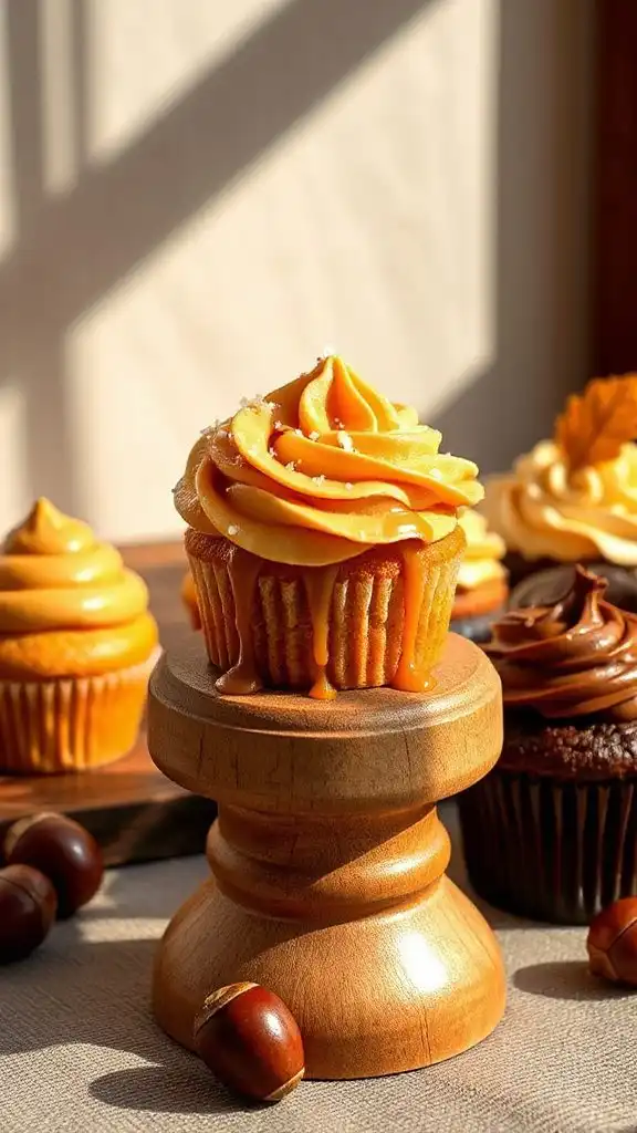 decadent bourbon caramel cupcakes