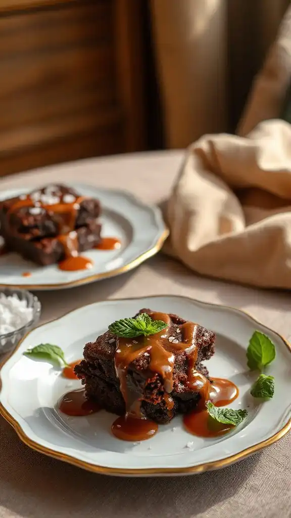 decadent brownies with caramel