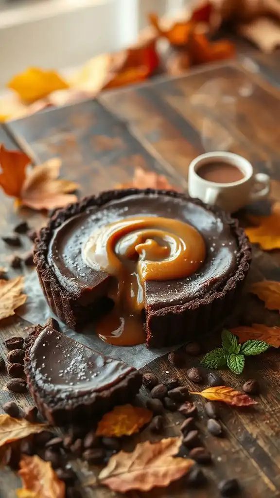 decadent cacao caramel tart