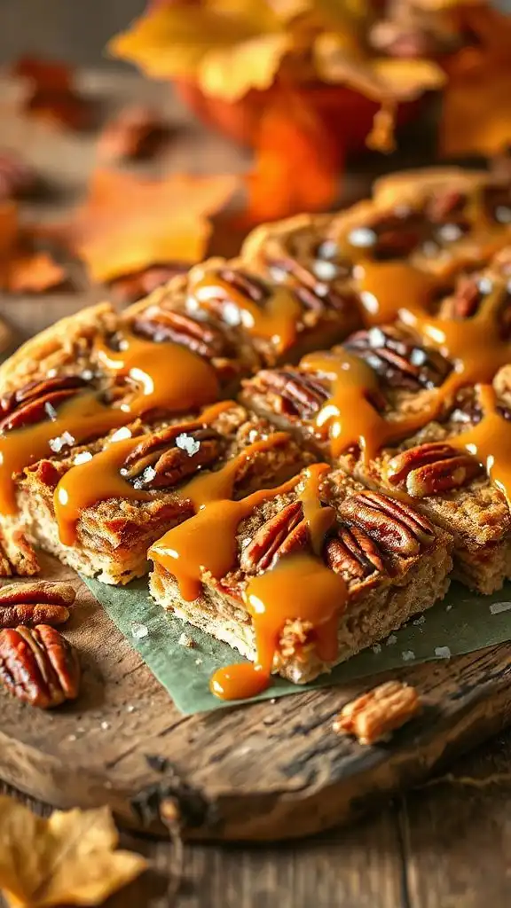 decadent caramel pecan bars