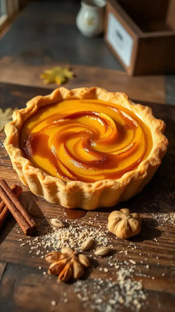decadent caramel squash pie