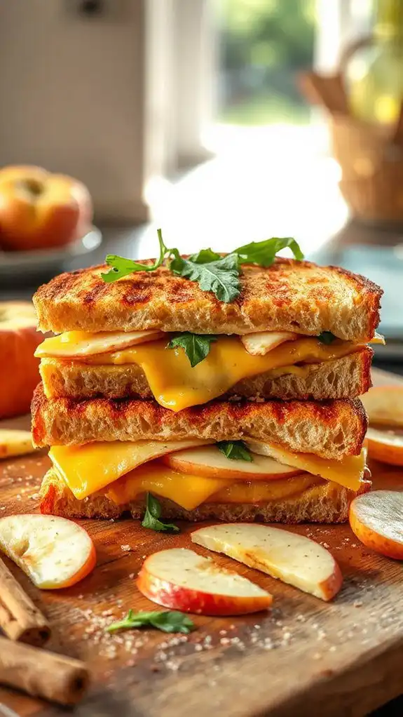 decadent cheese and apple toast