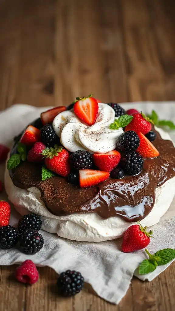 decadent chocolate berry pavlova decadent chocolate berry pavlova