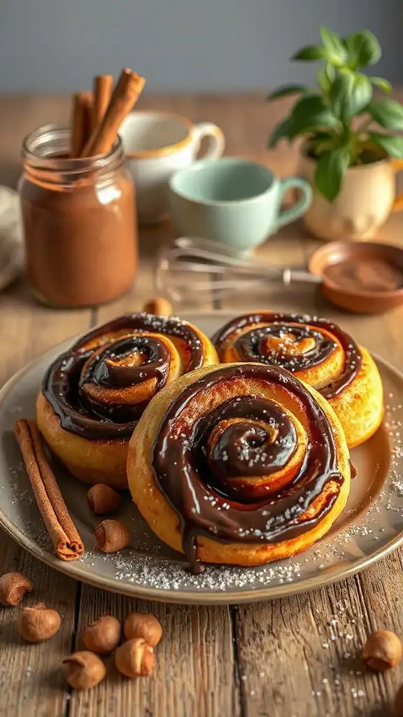 decadent chocolate hazelnut rolls