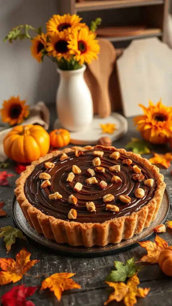 decadent chocolate hazelnut tart