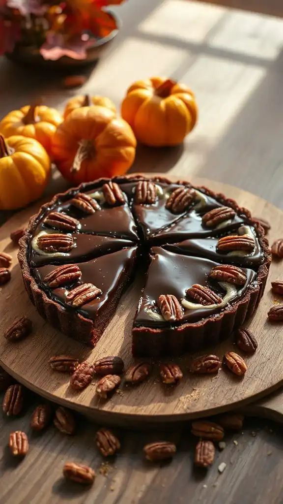 decadent chocolate pecan tart