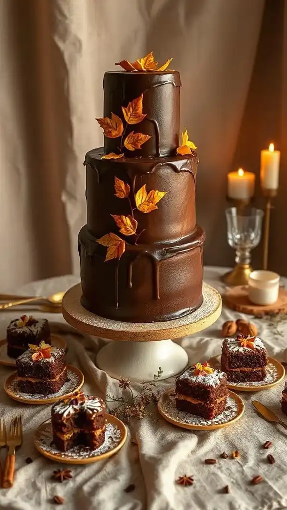 decadent maple bourbon chocolate cake
