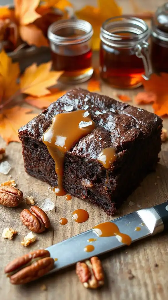decadent maple caramel brownies