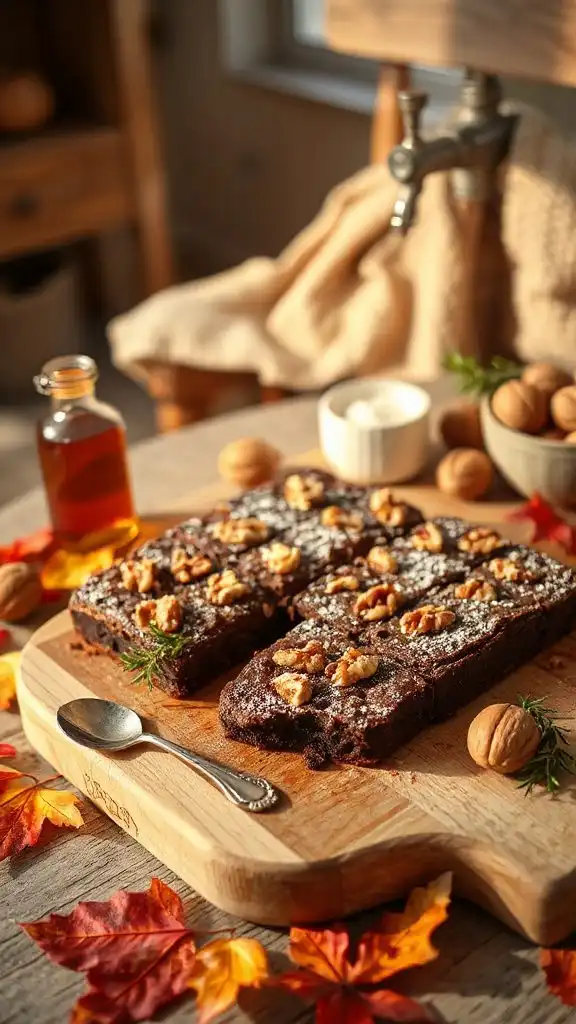 decadent maple walnut brownies