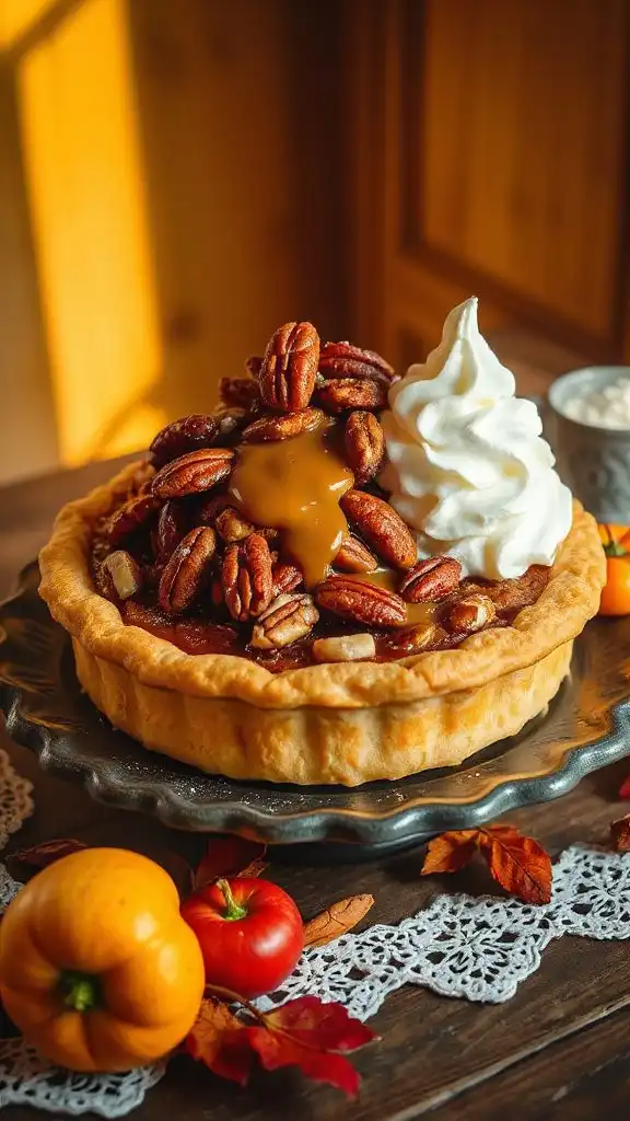 decadent nut caramel pie