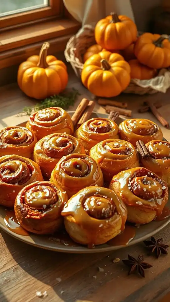 decadent pumpkin cinnamon buns
