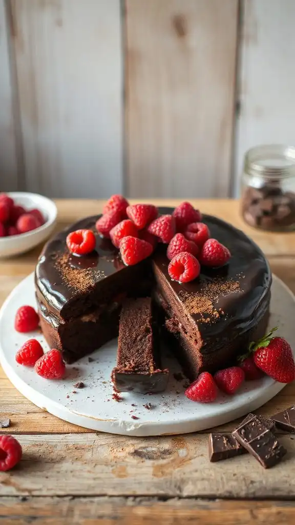 decadent raspberry chocolate torte