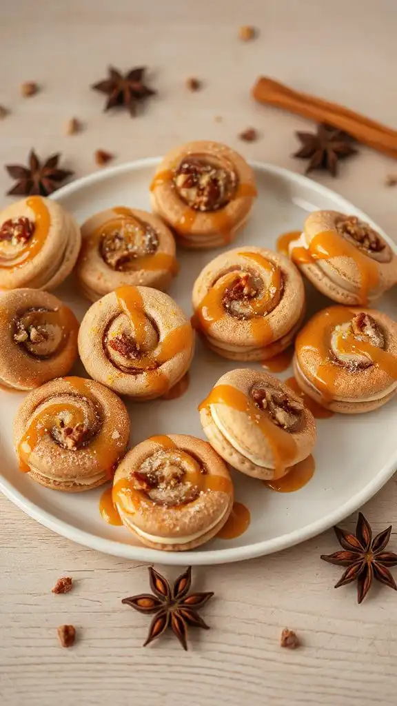 decorate cinnamon roll macarons
