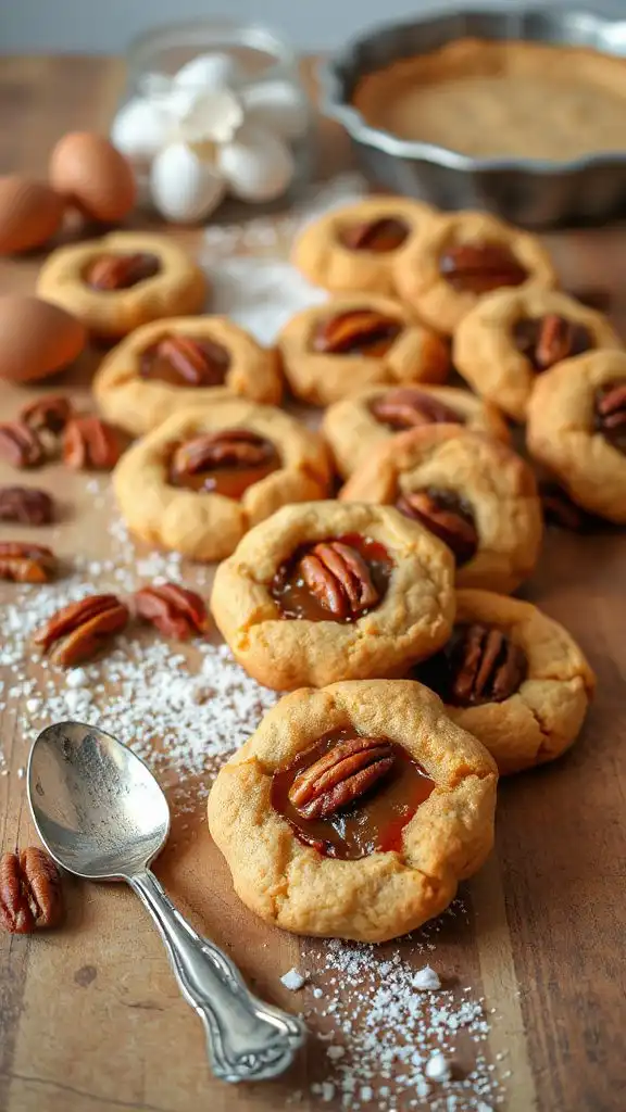 decorate pecan pie cookies