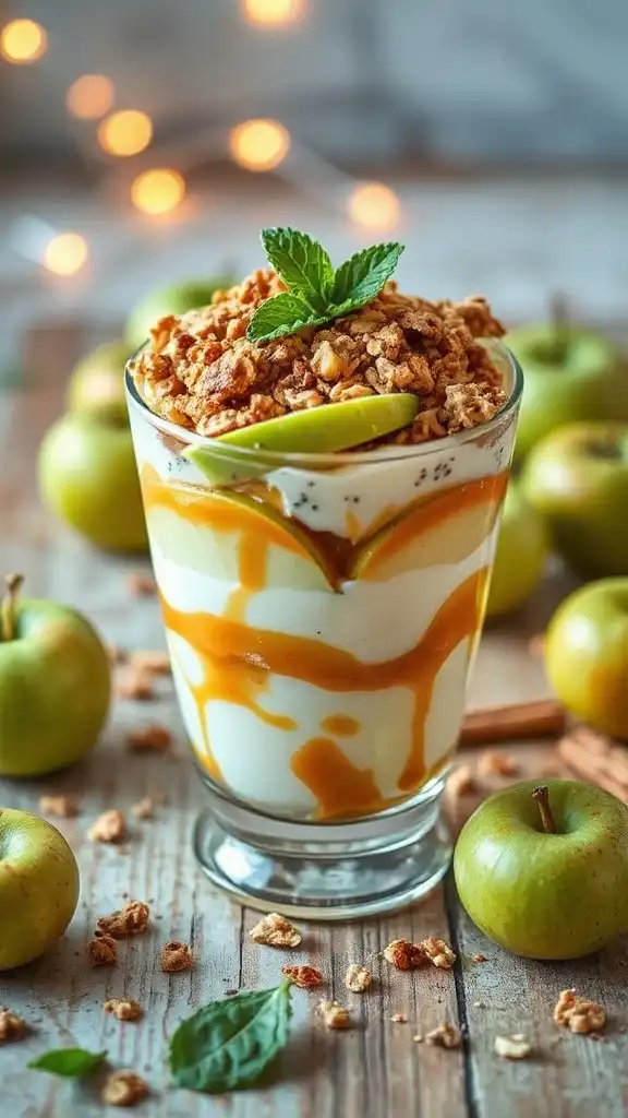 delicious caramel apple parfait