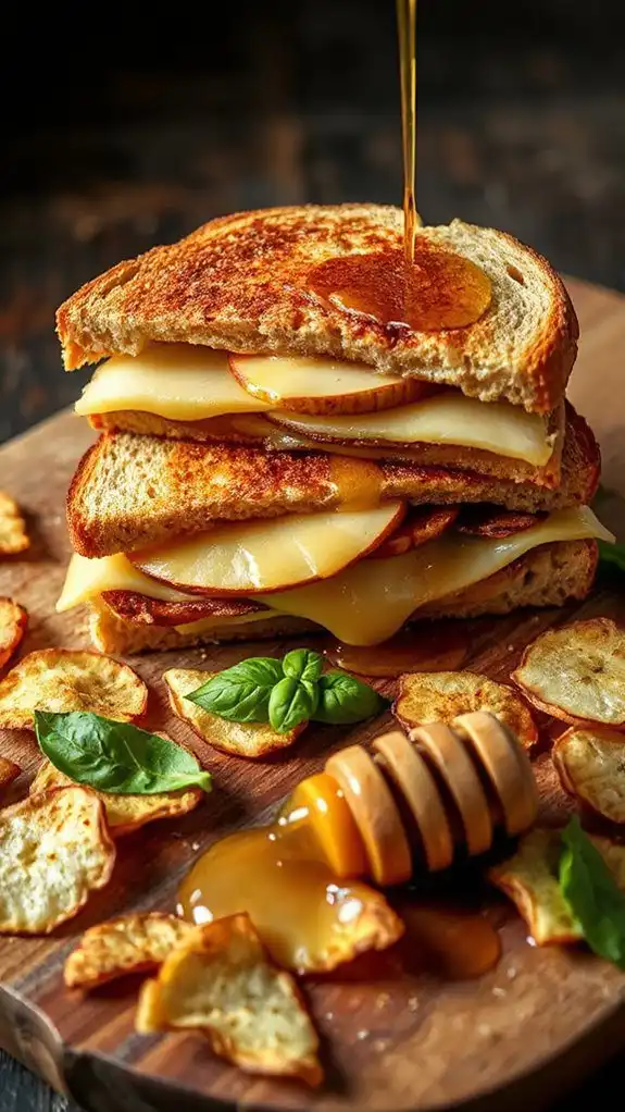 delicious fruit and cheese sandwich