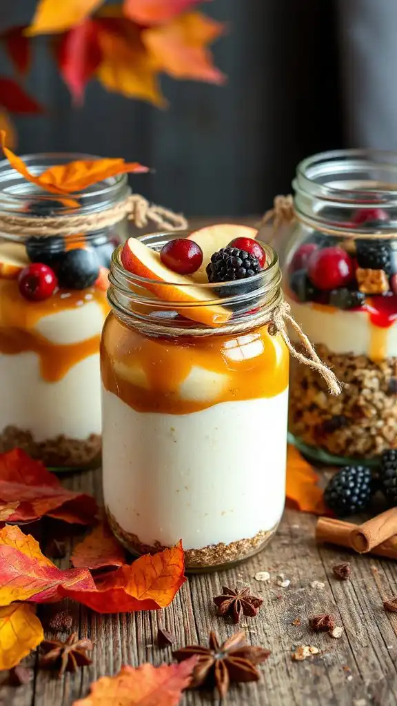 delicious layered cheesecake jars