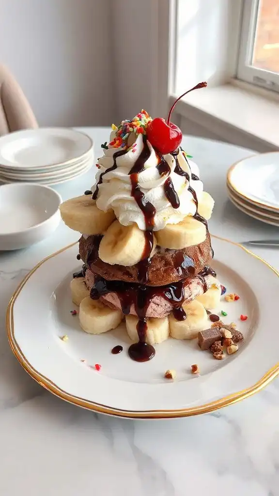 delicious layered ice cream sundae