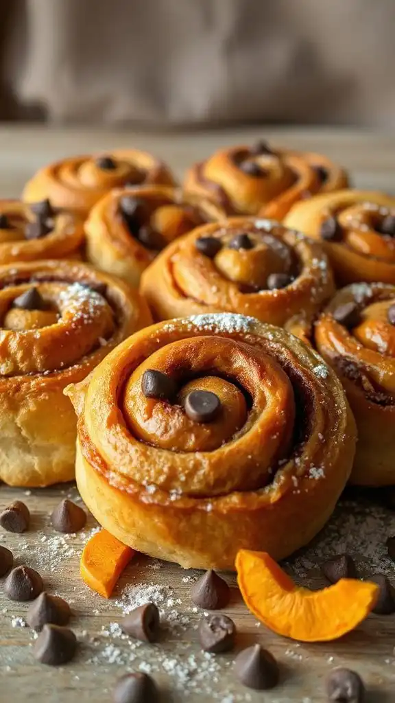 delicious pumpkin chocolate buns