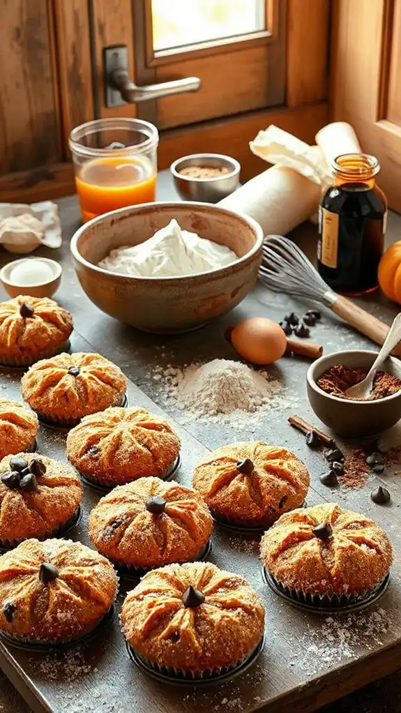 delicious pumpkin chocolate muffins