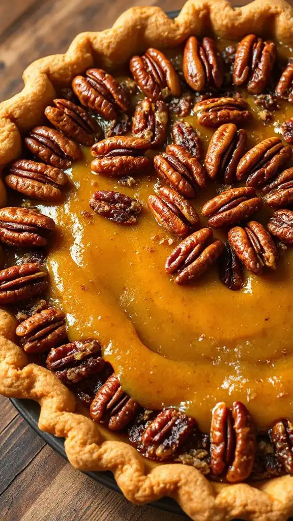 delicious pumpkin pecan pie