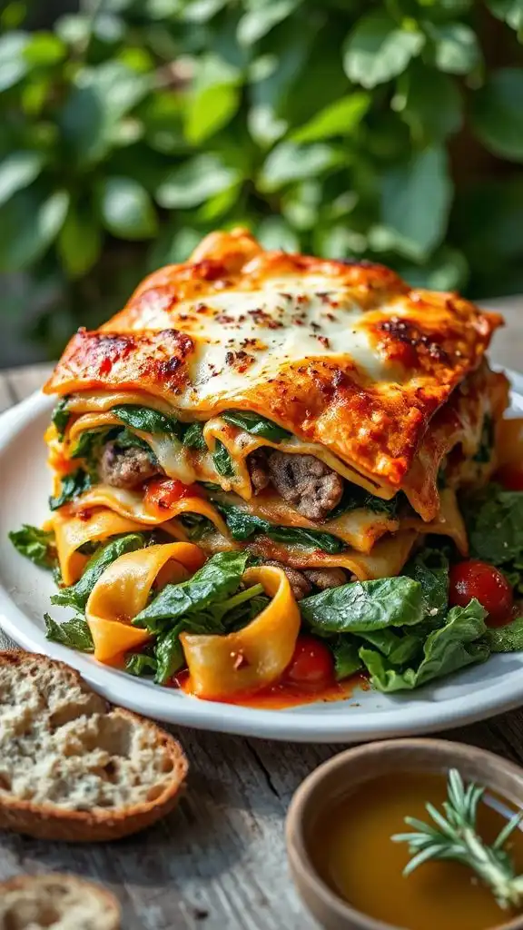delicious sausage swiss chard lasagna