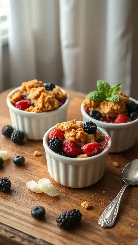 delightful mini berry crumbles