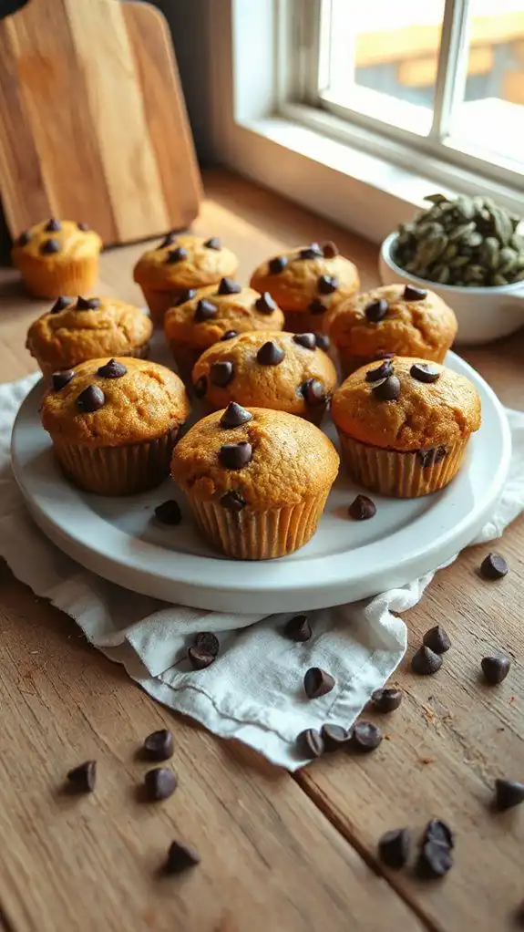 delightful pumpkin chocolate muffins
