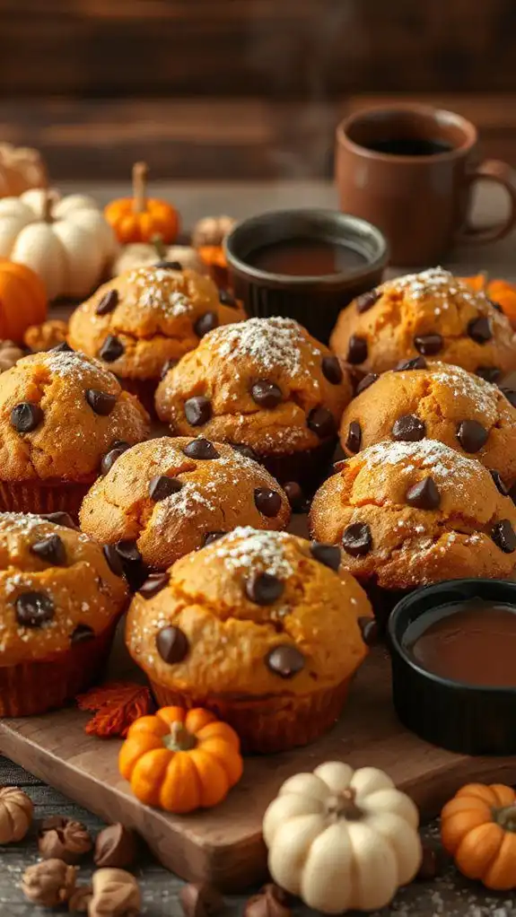 delightful pumpkin chocolate muffins