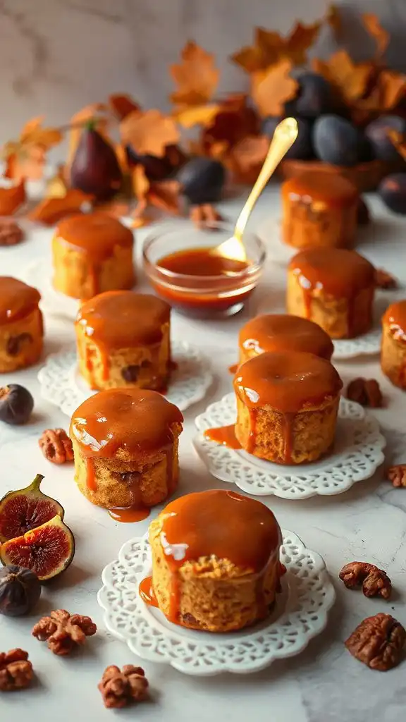 drizzle glaze over mini cakes