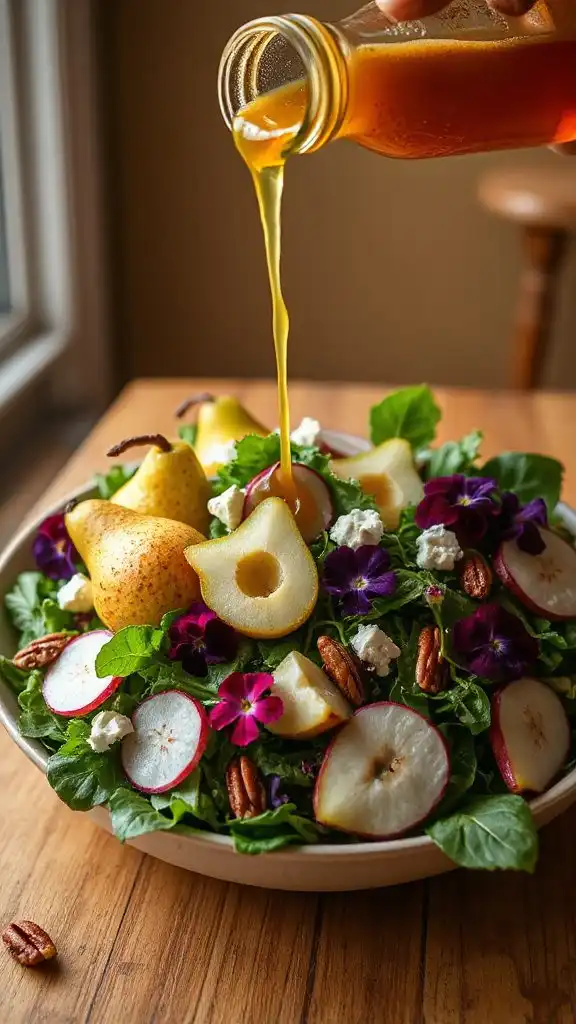 drizzling dressing enhances salad drizzling dressing enhances salad