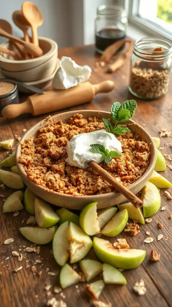 eco friendly apple dessert crumble