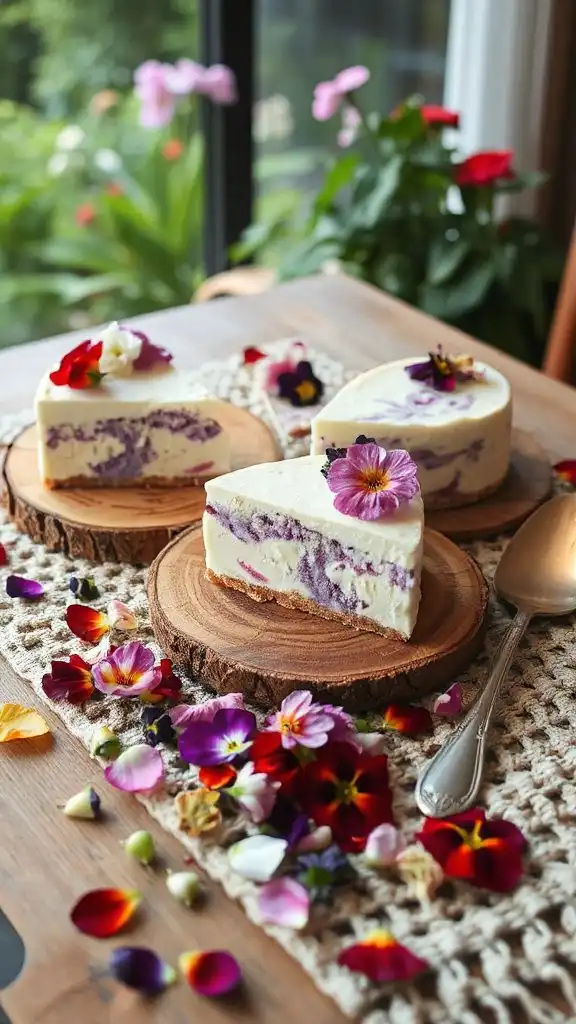 edible flower cheesecake recipe