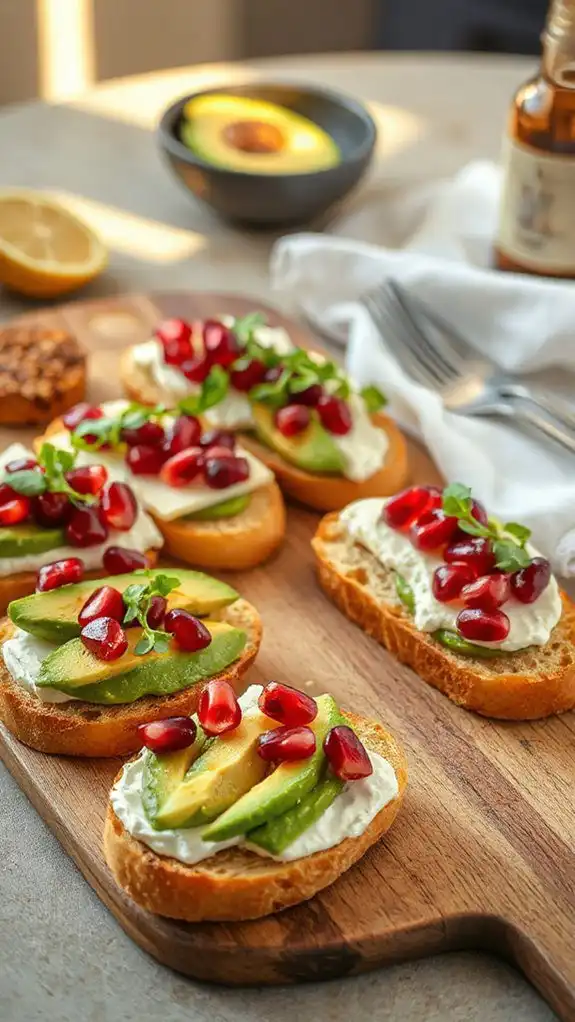 elegant avocado brie crostini