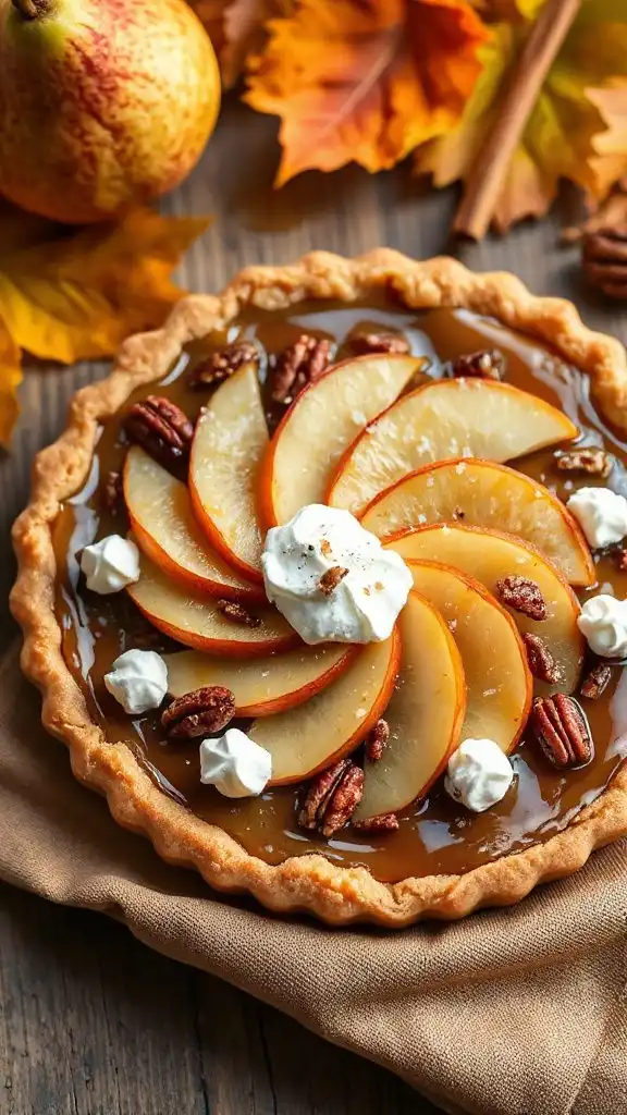 elegant caramel pear tart