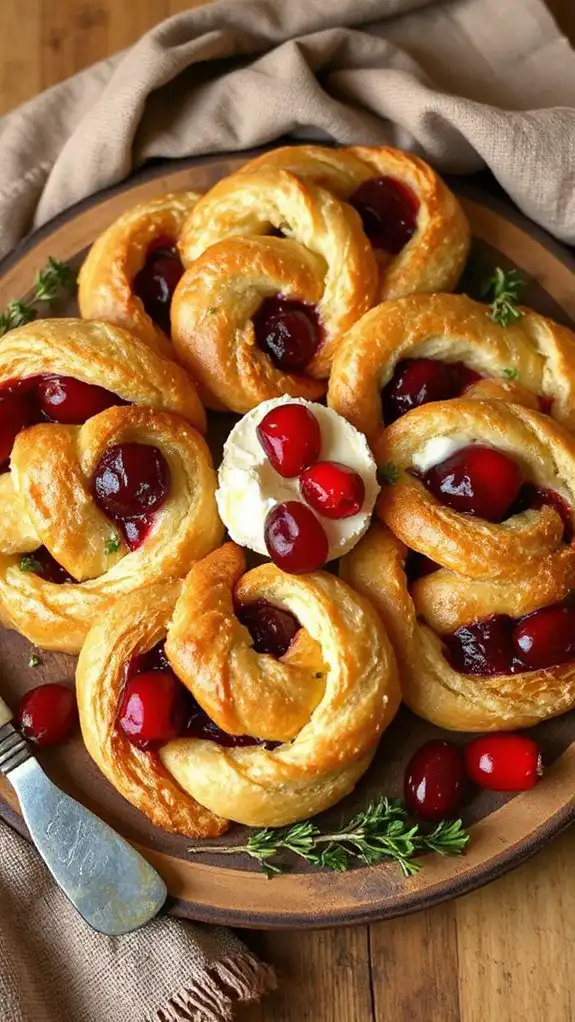 elegant cranberry brie swirls