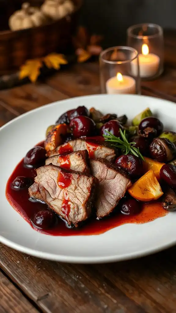 elegant duck with cherries