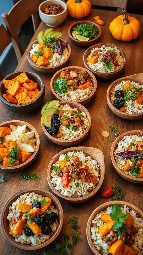 elegant fall rice bowls