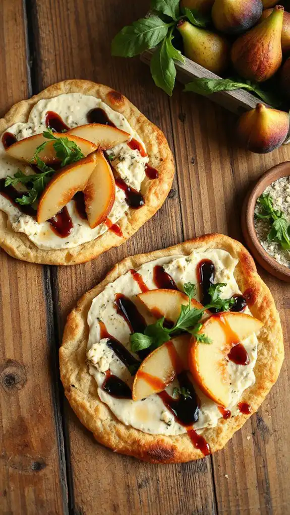 elegant fig and pear flatbread