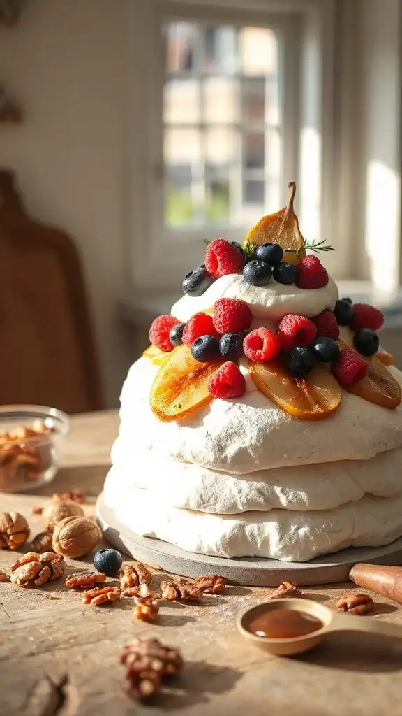 elegant fruity meringue dessert elegant fruity meringue dessert