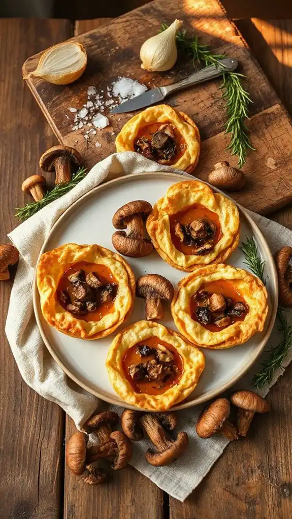 elegant mushroom walnut tartlets
