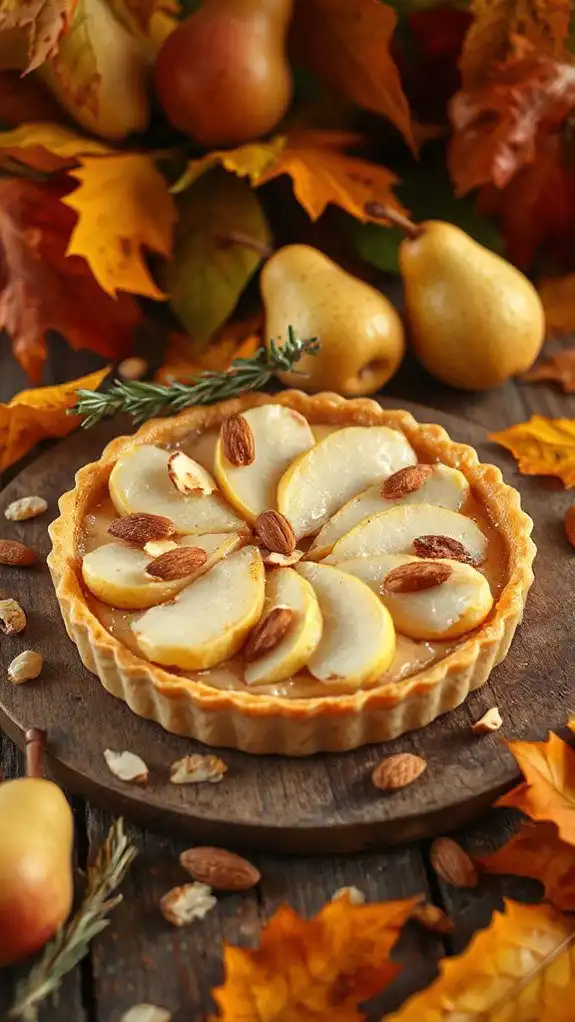 elegant pear almond tart