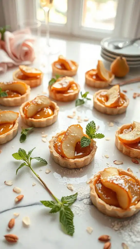 elegant pear almond tartlets elegant pear almond tartlets