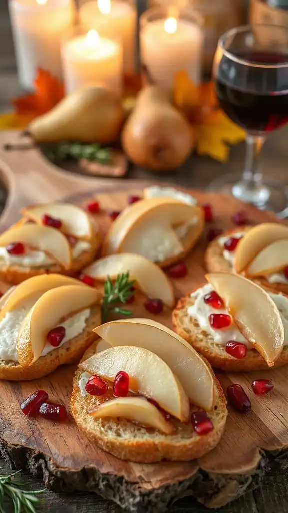 elegant pear and brie crostini
