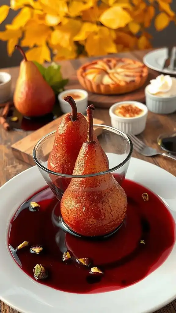 elegant poached pears dessert