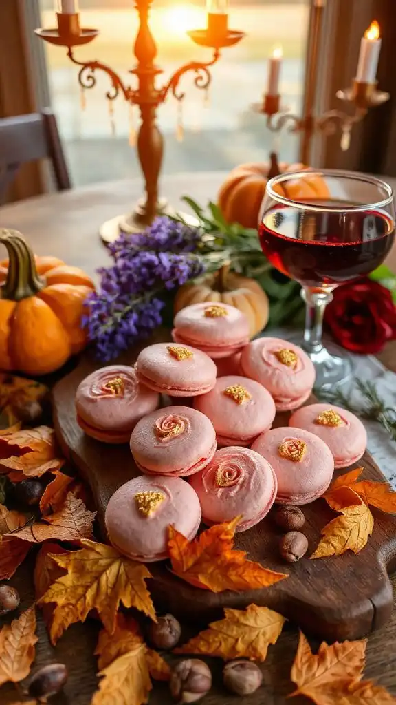 elegant rose flavored macarons