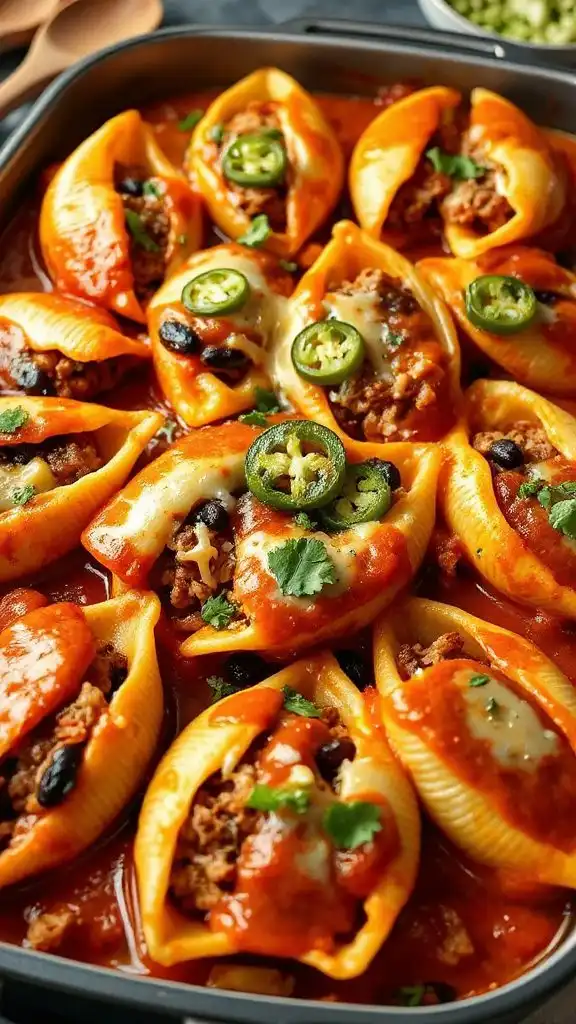 enchilada stuffed shells bake