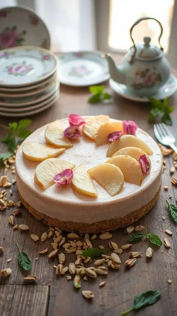 exotic cheesecake with pears