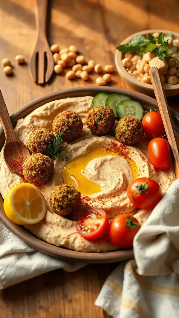 falafel hummus veggies pita