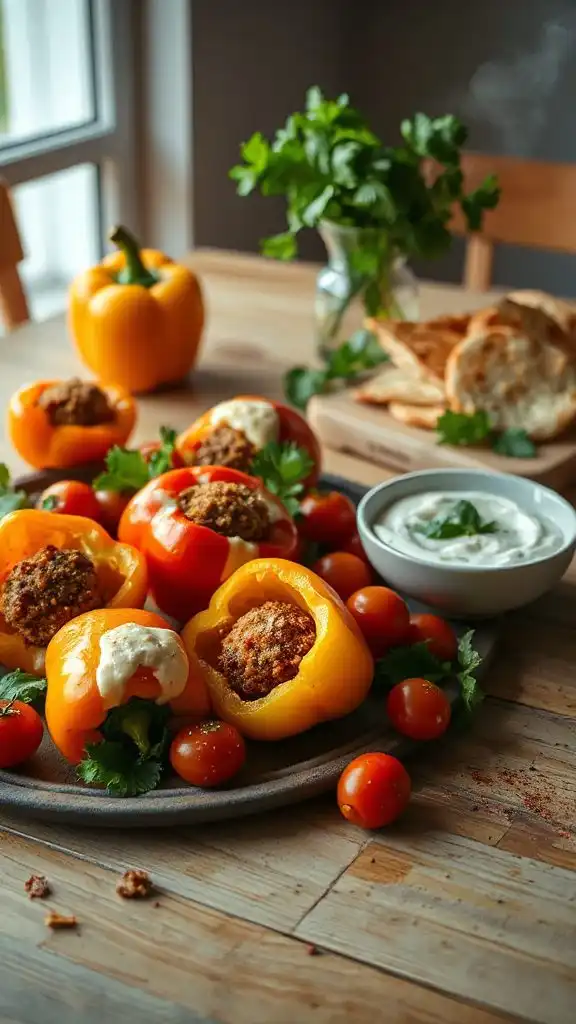 falafel stuffed bell peppers